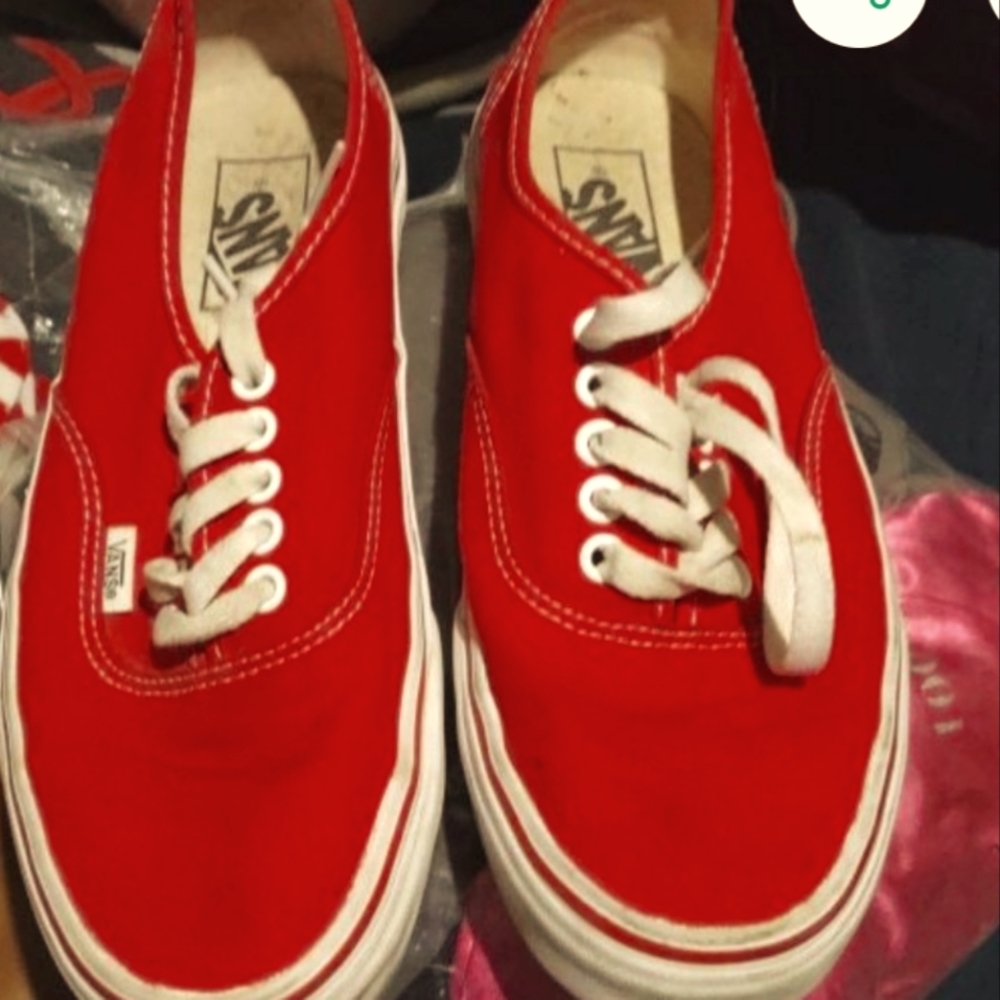 Authentic Red Vans - Picture 2 of 3